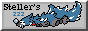 A 88x31 button of a large blue beast laying down, captioned "Stellers"