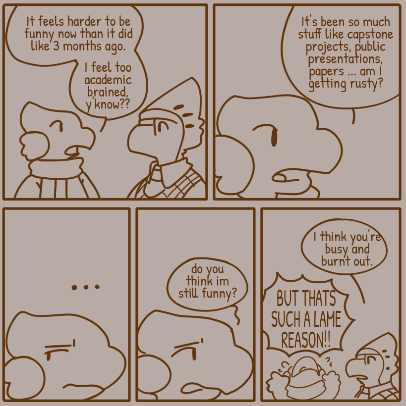 Comics r hard when you're graduating